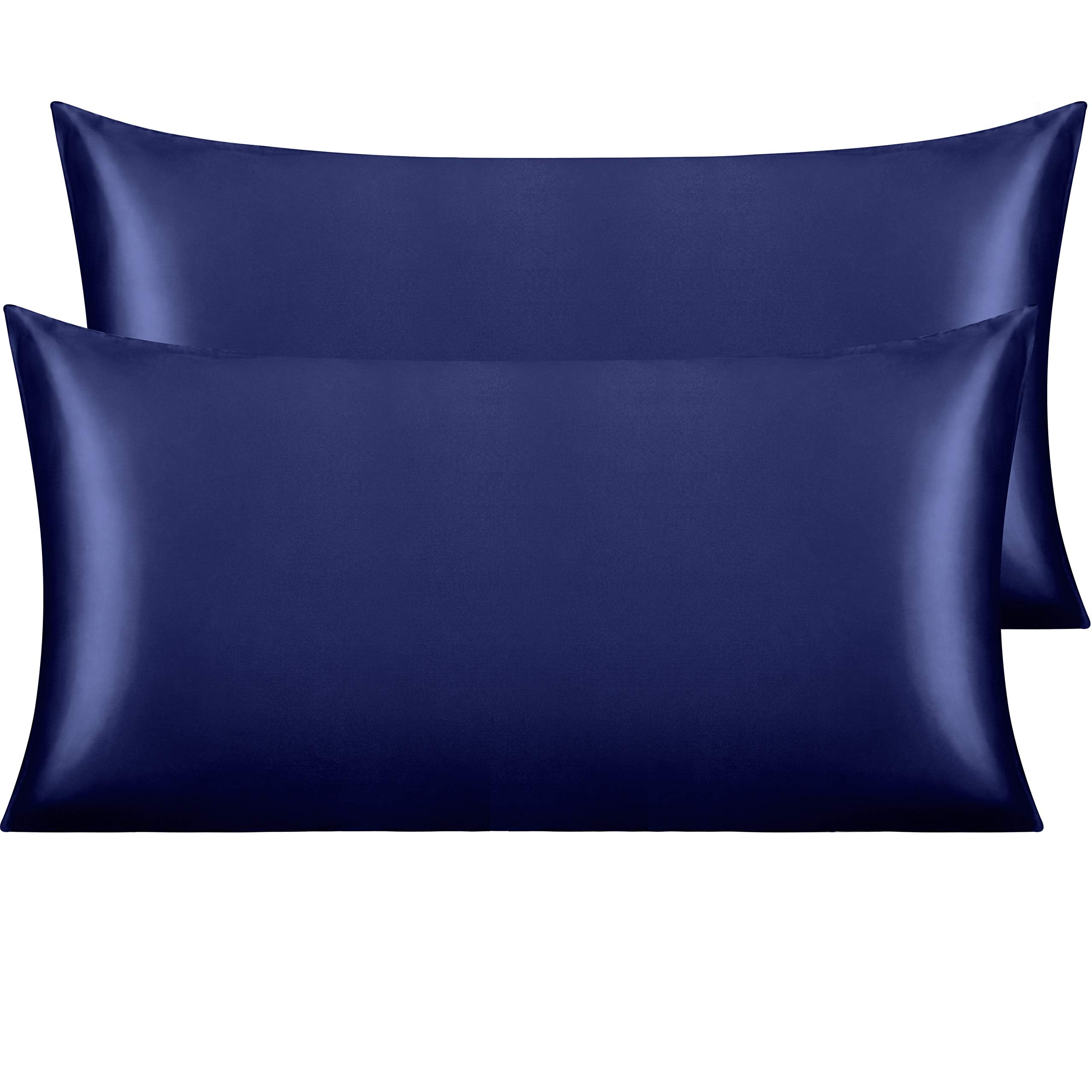 Ntbay 2 Pack Satin King Pillowcases For Hair And Skin, Luxurious And Silky Pillow Cases With Envelope Closure, 20X36 Inches, Nav